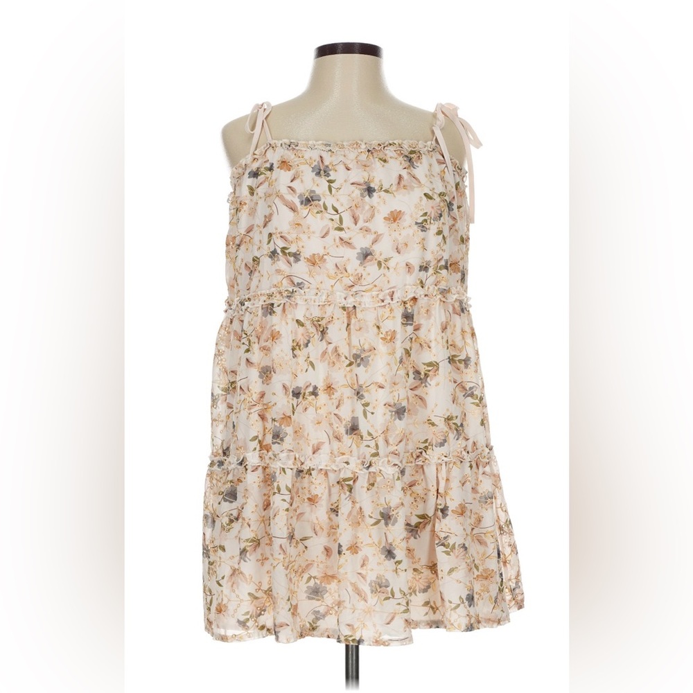 Floral Tiered Sundress in Blush Peach
